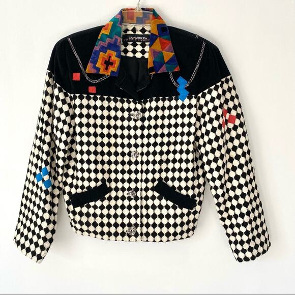 Vintage Canvasback Lytton Horsfield 80’s Check Retro Jacket Blazer XS - Picture 1 of 8
